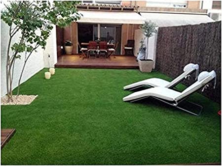 Yazlyn collection 6.5 x 3 feet high - density polyester blend artificial grass: