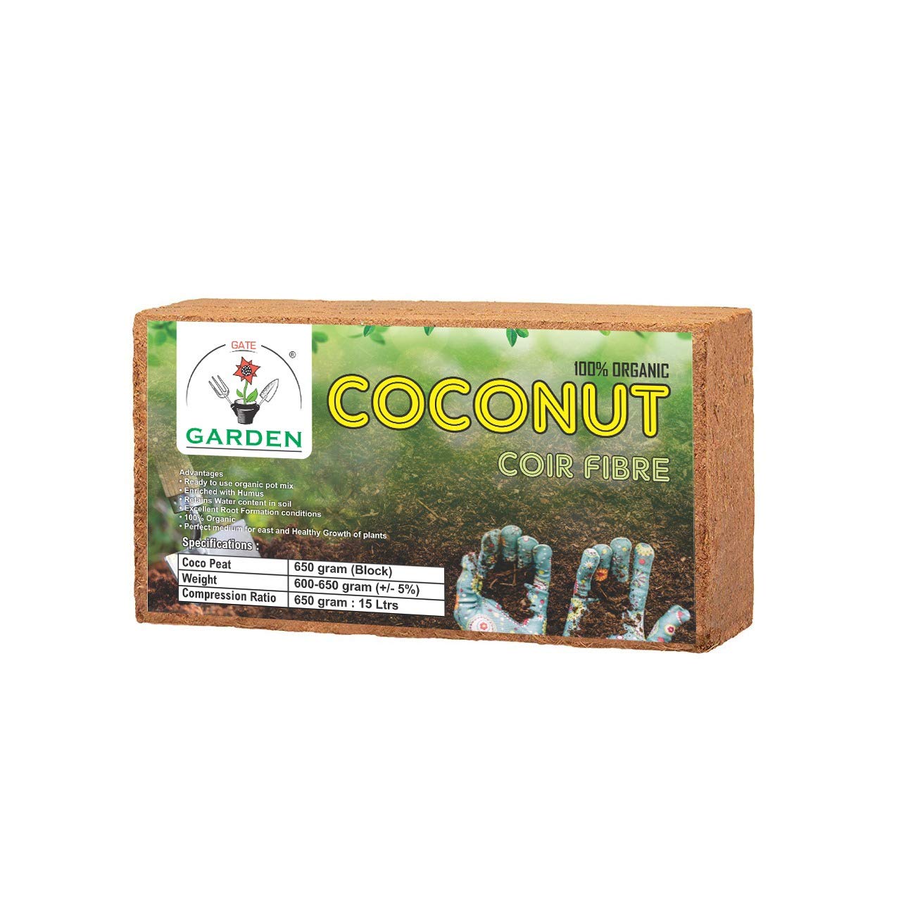 Gate garden coco peat block: